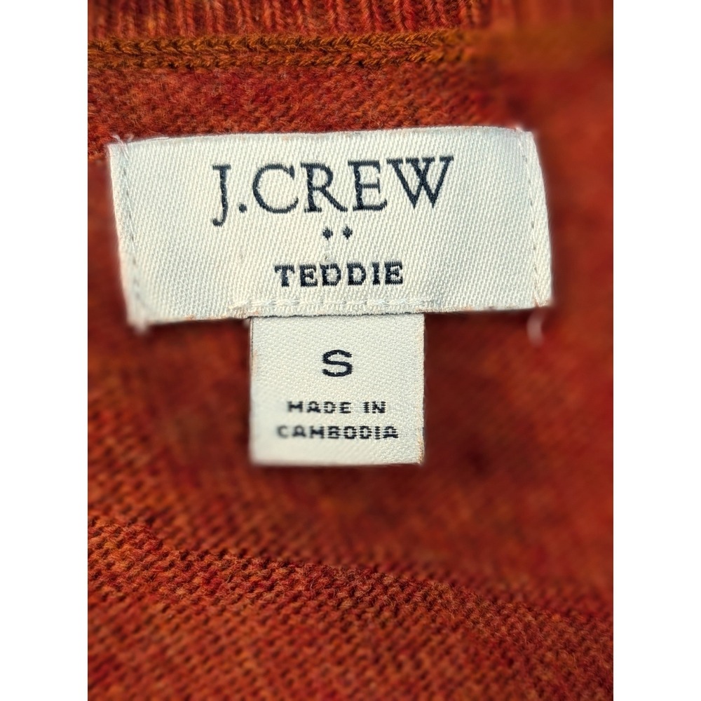 J.Crew Teddie Sweater Womens Small Orange Heathered Crewneck Pullover Knit Top - Picture 3 of 3